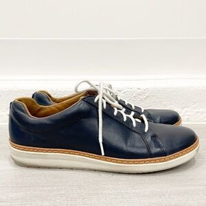 Clarks Unstructured Amberlee Rosa Sneakers Navy Leather Lace-Up Comfort 10
